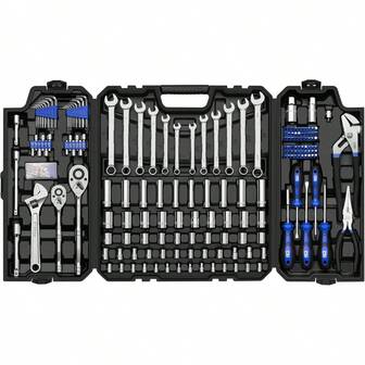 46pcs Automotive Repair Tool Kit, Ratchet Torque Wrench Screwdriver Socket Combination Tool Set, Mechanical Tool Kit For Car & Bicycle Repair