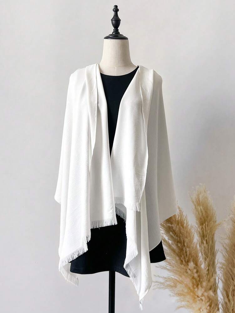 1件秋冬新款纯色短款简约围巾，女士穆斯林多功能头巾，适合日常外出、保暖披肩以及婚礼和礼品场合。 - A - 查看 3