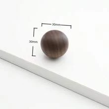 天然实木橱柜把手北欧厨房抽屉拉手胡桃木耐用圆形木制旋钮家具把手 - 櫸木胡桃木 - 查看 8
