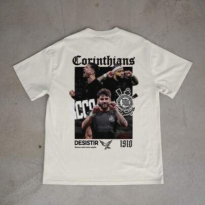 Camiseta Masculina Corinthians Camisa 100% Algodão Timão Blusa Yuri Memphis Garro