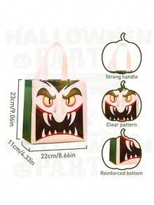 4件-22件万圣节无纺布礼品袋手提袋猫精灵鬼魂女孩木乃伊吸血鬼僵尸南瓜礼物防水包装袋 - 彩色 - 查看 7