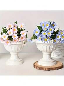 5个装白色小花盆塑料材质简洁大方的多肉植物适合室内办公室使用打造属于自己的风格 - 白色 - 查看 1