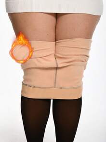 Thick Warm Pantyhose, Stylish Fake Skin Fleece Tights, High Waisted Design, Women's Pantyhose Stockings Winter - Da đen trong suốt - Xem 2