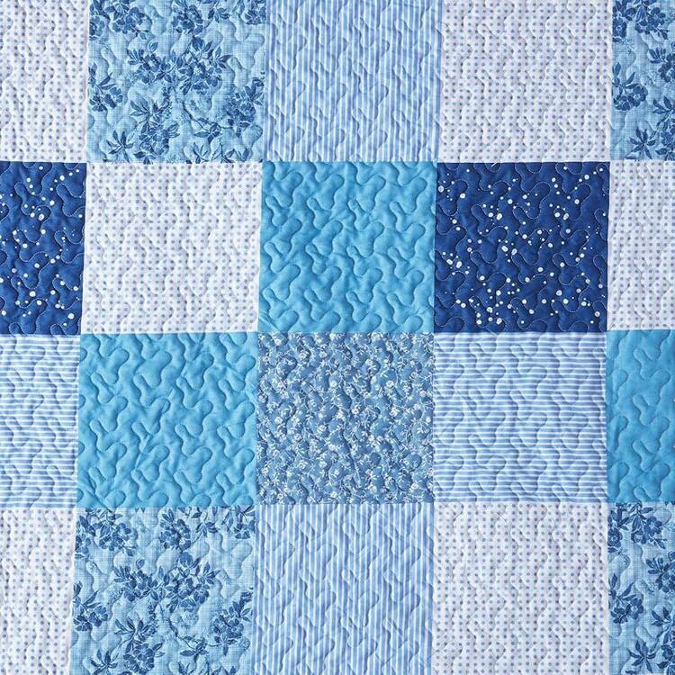 Juego de edredón ligero de color verde oliva, tamaño individual, juego de ropa de cama acolchada con 2 fundas de almohada, para todas las estaciones, 3 piezas, edredones para el hogar - 10 - Estampado floral azul - Añade 6
