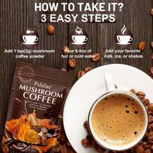PSLALAE Mushroom Coffee - Reishi, Cordyceps, Energy, Mental Clarity, Focus Support, Memory Enhancement, Relieve Fatigue - 1 pack - 查看 5