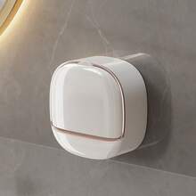 1pc Wall Mounted Soap Dish, No-Drill Soap Dish Holder For Bathroom, Wall Mounted Shower Soap Container, Self-Adhesive Soap Dish With Drainage Waterproof Soap Dish, Flip-Top Waterproof Wall Mounted Soap Container For Bathroom, Kitchen And Shower Home Bathroom Decor Fall Decor Back To School - Multicolor - View 23