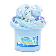 DIY Soft Fluffy Butter Slime Kit With Dinosaurs Charms - Super Stretchy Scented Slime Putty Prizes For Kids, Ideal Christmas Gift Sensory Toy Party Favor