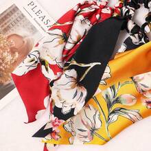 1 件时尚弹力仿丝发圈，配长丝带，简约蝴蝶结发饰，适合日常佩戴，马尾辫夹，发圈，发圈，发绳