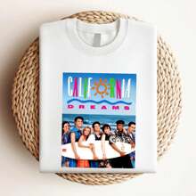 180g Pure Cotton California Dreams T Shirt Retro Tv Show Unisex Versatile Designer Clothes Graphic Comfortable For Women Streetwear Soft Stylish Breathable Homme Top For Everyday Wear Fashion Summer Print Round Neck Short Sleeve Casual Slightly Stretched