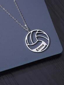 1 st. Anpassat personligt graverat volleybollhängehalsband, personliga sportsmycken, modern, färgglad, söt, julklapp - Multifärgad - Visa 4