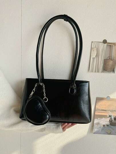 春夏新款女士单肩包，时尚心形腋下包，韩版小众设计百搭手提包，高品质Ankla红色单肩手提包托特包，