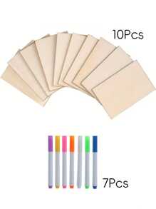 1-50pcs 5x7.6cm 2x3inch Wood Chips Rectangular Blank Pointed Corner Wood Chips For DIY Art Craft Projects