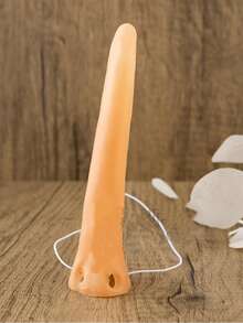 Fake Long Nose Costume: Long Nose And Pointed Nose Halloween Costume Cosplay Party Supplies - 1 Piece - Apricot - View 1