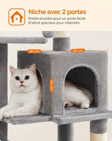 Feandrea Cat Trees & Condos - Light Grey - View 5