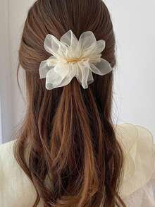 3个法式优雅花朵发夹，柔美花朵发饰，适合马尾辫，高端时尚发夹，爪夹，发爪，发卡，发夹，女士度假装扮，头部配饰，发卡 - 彩色 - 查看 8