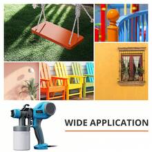 Tilswall färgsprutsystem, färgsprutpistol med 4 munstycken och 3 sprutmönster, 700 ml, justerbart färgflöde, elektrisk sprutpistol för staket, skåp, väggar, tak, möbler - EU C typkontakt (220-240V) - Visa 2