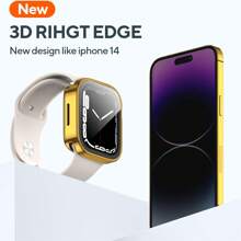 Apple Watch Case Cover, Apple Watch Screen Protector, 2 In 1 Apple Watch Case, 1pc 2 In 1 Case Compatible With Apple Watch Series 4 5 6 7 8 9 10 SE SE2 Ultra With Built-In Screen Protector, Straight Edge Hard PC Full Body Protective Cover For Apple Watch 40/41/42/44/45/46mm