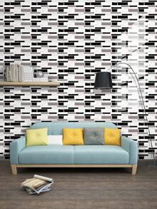 22 pezzi Adesivi per piastrelle da parete in marmo, piastrelle decorative in PVC a strisce bianche e nere, pannello posteriore impermeabile per cucina, facile da installare, molto adatto per decorazione di pareti di cucina, soggiorno, bagno e stanze