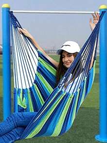 1pc Hammock Chair Swing Seat, Sturdy Hanging Chair Hammock - Blue - View 3