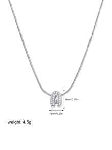 1件不锈钢英文字母吊坠项链，适合女孩、儿童、家人、朋友，可作为生日礼物或日常佩戴。 - 銀色 - 查看 6