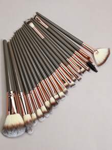 28件套终极化妆刷套装，包含大号散粉刷、腮红刷、修容刷、粉底刷、遮瑕刷和眼影刷 - 附赠水滴形美妆蛋、拇指粉扑和三角粉扑 - 尼龙刷毛，适合所有肤质。套装包含：化妆刷套装、全套化妆刷套装、化妆套装、化妆刷套装、化妆礼盒套装。 - 棕色 - 查看 4