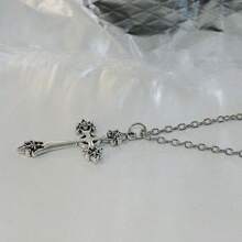 Collar con colgante de Jesús en cruz de estilo vintage para mujer, cadena retro punk gótica para la clavícula, joyería estética para fiestas y regalos