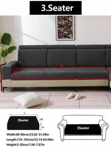 1 件弹力沙发套，防滑全覆盖沙发座套，4 季通用沙发垫套，毛绒布艺加厚沙发毯，可机洗，防尘，宠物友好，装饰性沙发保护套，可调节，适用于转角沙发、卧室、办公室、客厅、L 型沙发和 1/2/3/4 座 - 深灰色 - 查看 17