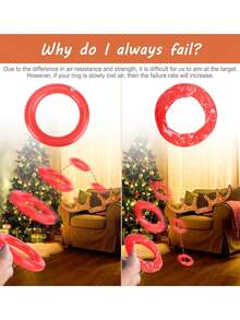 4件套圣诞游戏，充气驯鹿角套圈游戏，圣诞袜填充物，充气驯鹿角套圈游戏，圣诞派对驯鹿角帽游戏，适合家庭，圣诞派对游戏，趣味圣诞礼物，嘉年华假日家庭游戏 - 彩色 - 查看 3