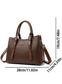 2025 时尚女士手提包经典皮革手包奢华单肩包设计师大号托特包女士斜挎包女包 - 棕色 - 查看 5