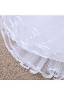 White Black Lolita Cute Boneless Puffy Skirt Cosplay Underskirt Women Petticoats Tutu Dress With Satin Ribbon Halloween