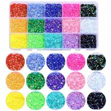 3mm/15000pcs 4mm/7500pcs 5mm/3750pcs Resin Rhinestones For Crafting, 15 Colors Flatback Gems For Phone Case, Bedazzling Flatback Crystal Rhinestones Diamonds For Clothes Accessories DIY