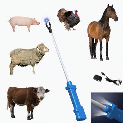 Chicharra Eléctrica Arreadora Recargable Ganadera De 108cm Azul Acero herramienta ganadería potente y duradera