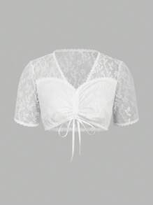 ii German Dirndl Blouse White Traditional Bavarian Oktoberfest Lace Blouse Wiesnherz, Halloween - White - View 1