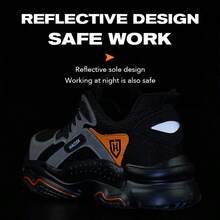 Steel Toe Sneakers For Men Shoes Comfortable Puncture Proof Slip-Resistant Work Shoes - Black - View 8