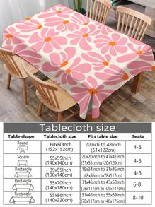 1 stuk tafelkleed met bloemenpatroon, modern rechthoekig/rond waterbestendig tafelkleed van polyester, digitaal bedrukt, geschikt voor woonkamer, eettafel buiten, kleine ronde tafel
