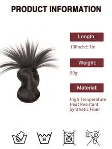 时尚女士蓝花鸡毛发髻，耐热合成发，适合日常发型 - 彩色 - 查看 7