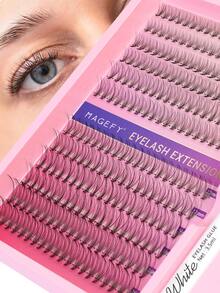 240/480片睫毛嫁接套装，DIY单根睫毛，含胶水和镊子，10D/20D/30D自然蓬松假睫毛，仿貂毛材质，化妆工具 - 黑色 - 查看 7