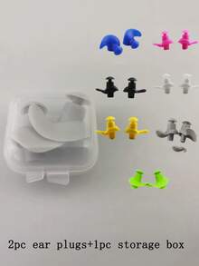 Conjunto de 3 Peças de Tampões de Ouvido de Silicone, Tampões de Ouvido Reutilizáveis e À Prova d'Água para Natação, Surfe, Mergulho e Banho, Ajuste Durável e Confortável