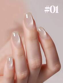 10毫升热门性感猫眼凝胶指甲油，2025冰透明裸色玻璃珠猫眼温柔清新少女心形美甲，西瓜粉茉莉冰茶猫眼美甲用品，圣诞美甲 - 彩色 - 查看 21