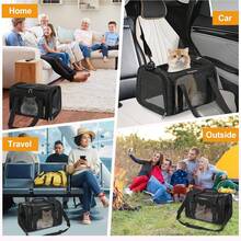 TSA-Approved Foldable Pet Backpack (Suitable For All Kinds Of Pets, Maximum Weight 15 Pounds) | Soft-Sided Travel Backpack, Suitable For Small/Medium-Sized Pets | 15.7 Inches X 10.2 Inches X 10.2 Inches - Suitable For Air Travel And Car Trips - màu đen - Xem 8