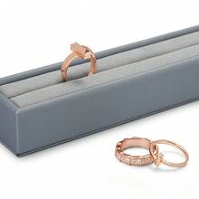 Oirlv 奢华蓝色皮革首饰戒指展示架，戒指收纳托盘，戒指展示支架 - 戒指展示架 - 查看 5