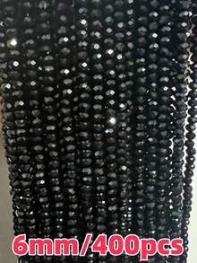Hạt pha lê Áo màu đen cắt cạnh 2/3/4/6/8/10/12mm Rondelle hạt rời dùng làm đồ trang sức, vòng tay, vòng cổ, khuyên tai, thiết kế túi xách - màu đen - Xem 26