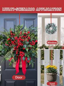 2 pezzi - Ganci per ghirlanda natalizia, appendiabiti per ghirlanda da 30 cm, ganci appendiabiti per ghirlanda natalizia, appendiabiti per ghirlanda per porta d'ingresso, ganci per vasi di fiori, decorazioni per ghirlanda da festa, appendiabiti in metallo per cartello di benvenuto, per vari usi di stoccaggio, appendere mangiatoie per uccelli, vasi di fiori, recinzioni, pali per piscine, appendiabiti, varie ghirlande natalizie, decorazioni invernali per la stanza