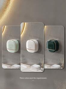 1pc Soap Dish With Drainage Function, Wall-Mounted Soap Holder Tray Container, Suitable For Bathroom, Bathtub And Kitchen Sink, Universal Soap Dish For Shower