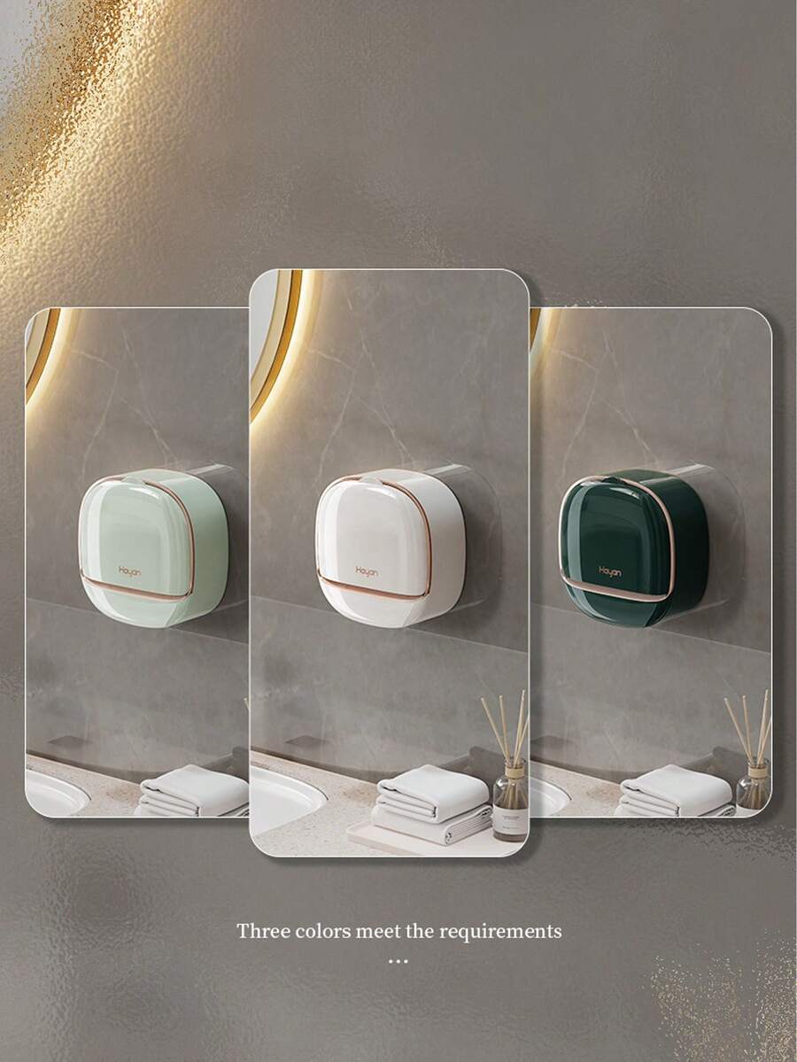 1pc Soap Dish With Drainage Function, Wall-Mounted Soap Holder Tray Container, Suitable For Bathroom, Bathtub And Kitchen Sink, Universal Soap Dish For Shower