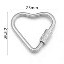 2 件/包不锈钢几何连接扣，心形、椭圆形、五角星形手链项链连接螺丝，DIY 珠宝配件 - 幾何連接扣 - 查看 21