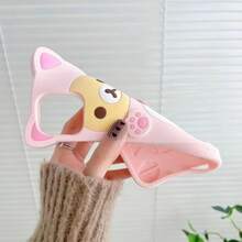 3D Cute Cartoon Bear Phone Case For IPhone 15 - Fashionable And Stylish - Funny Pink Bear Design - Soft TPU Protective Case - Kawaii Silicone Cover For Women, Girls, And S - Hồng - Xem 5