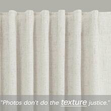 Linen Blackout Curtains Cream Black Out Curtain 84 Inch Long,Thermal Curtains For Winter Insulated,Modern Farmhouse Boho Chic Decor Neutral Cottage Core Darkening Curtains For Bedroom Living Room - 淺藍色 - 查看 3