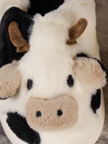 儿童可爱卡通厚底室内拖鞋，秋冬季男女童卧室鞋 - 白色 - 查看 7