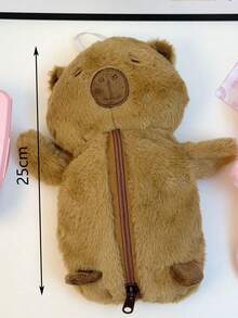 1 PC Capybara Plush Pencil Case, Soft And Cute, Creative Girl, Niche Student Stationery, Desktop Pencil Storage Bag